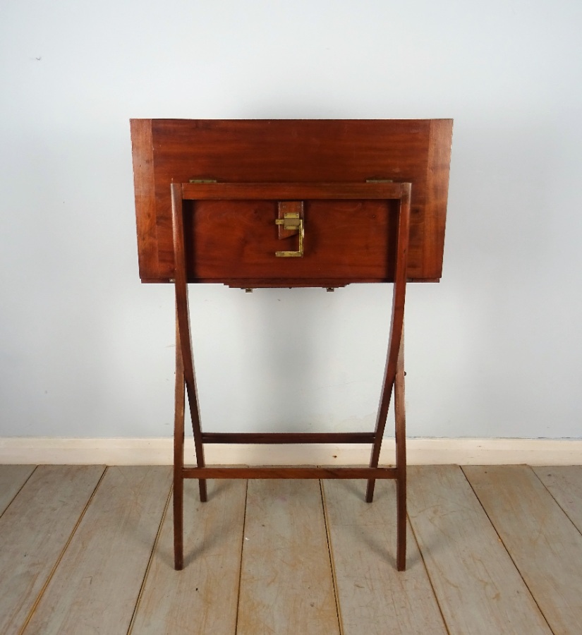 Mahogany Campaign Folding Desk Coaching Table